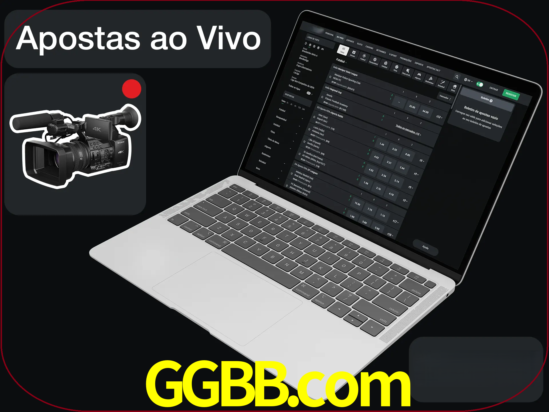 Aposte em formato ao vivo em nosso site.