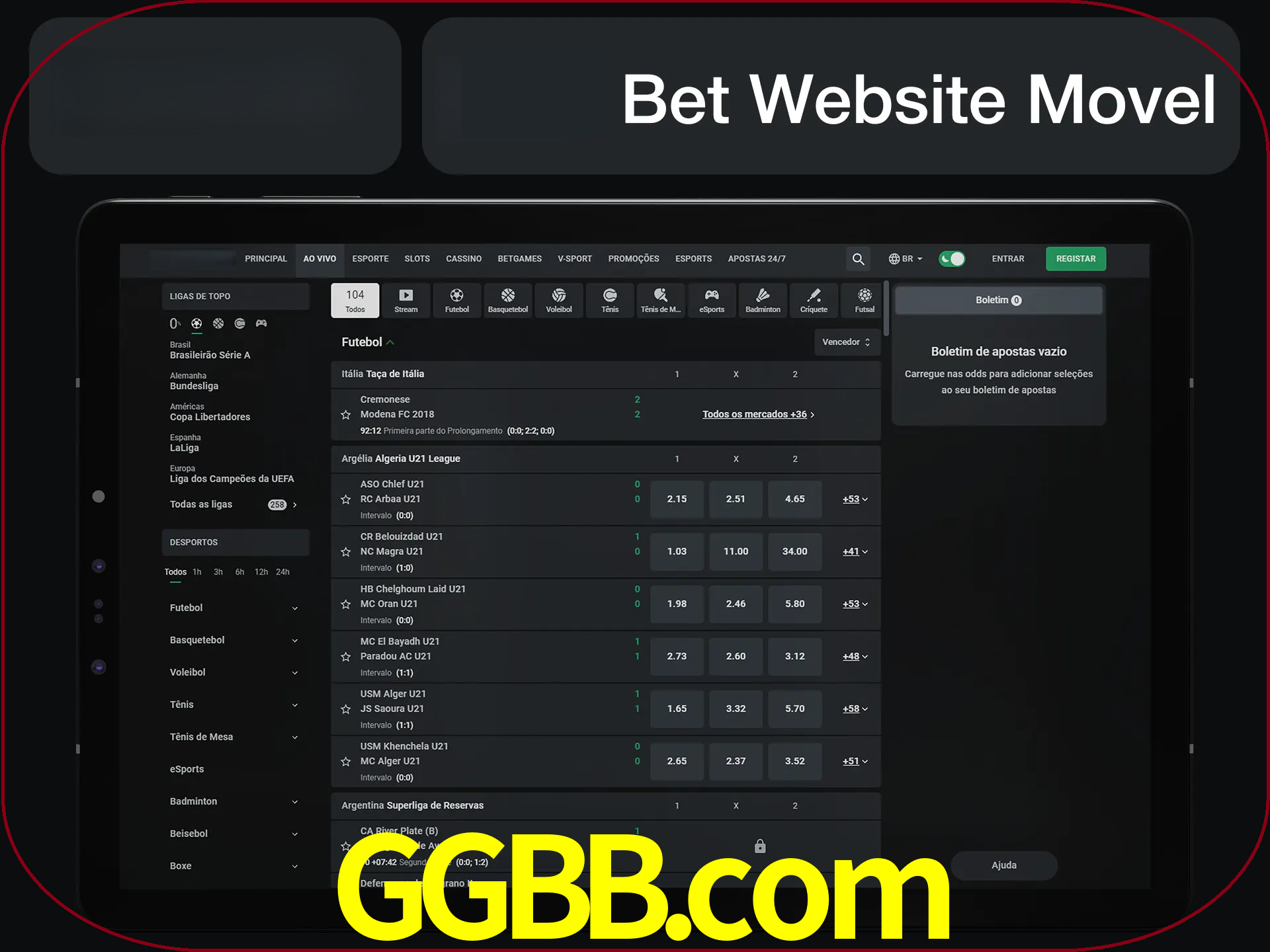 Use nosso website em qualquer dispositivo.